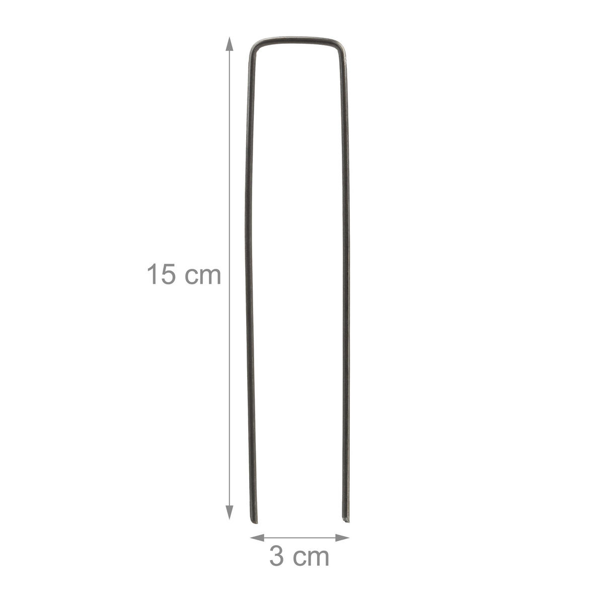 ERDANKER Anthrazit 150er-Set Stahl U-Form 15 cm - Anthrazit, Metall (3/15/0.2cm) - Relaxdays