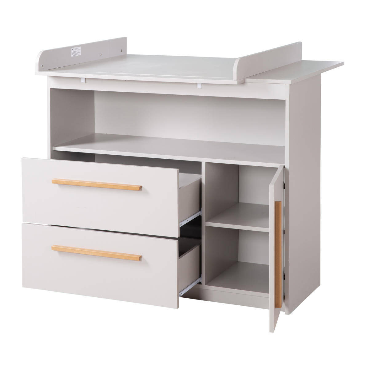 WICKELKOMMODE Lea - Grau, Holz/Holzwerkstoff (107/98/75cm) - Roba