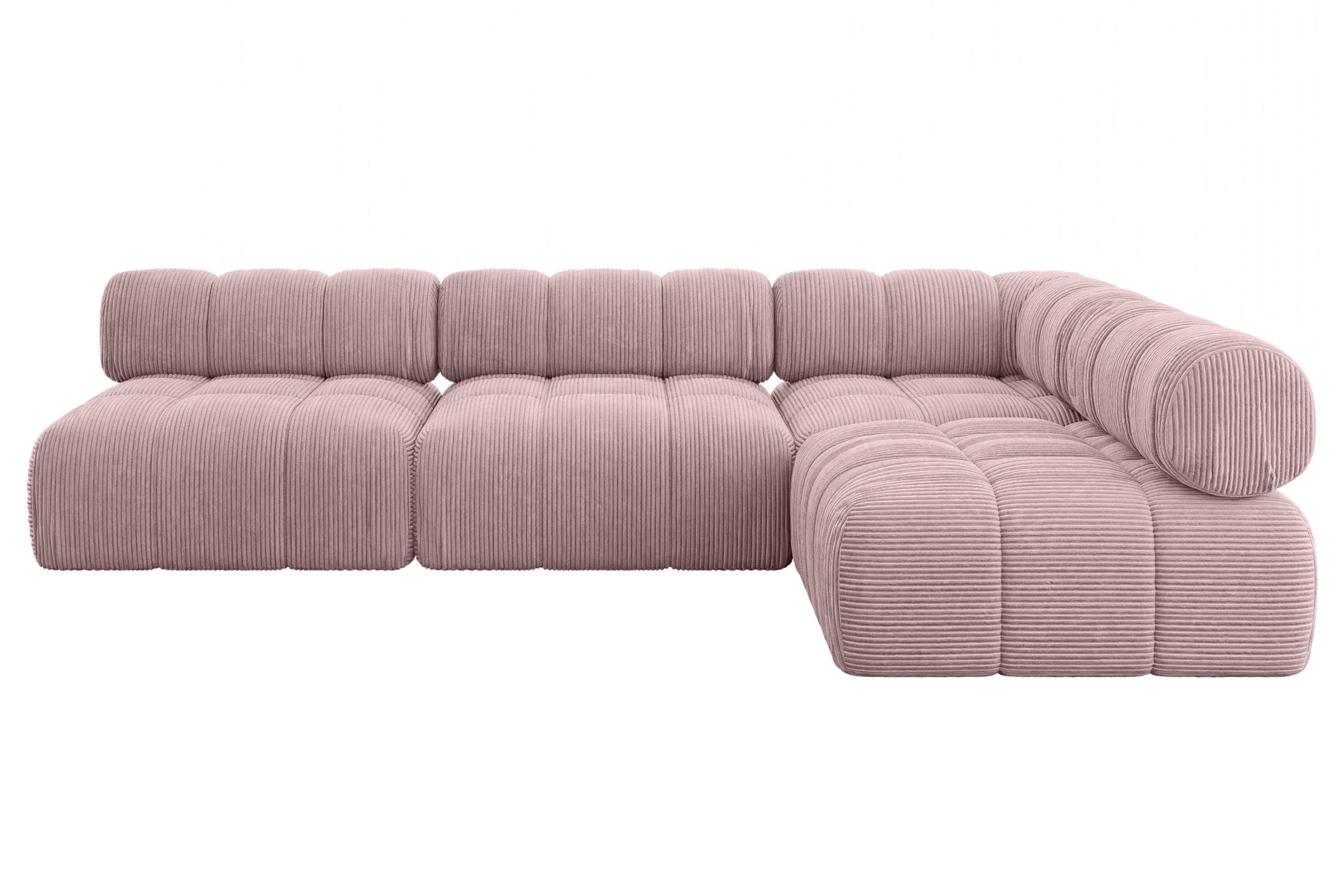 ECKSOFA modulares Sofa Samaro-L2 - 285x190x70 cm Rosa Cord - Rosa, Holzwerkstoff/Textil (285/190cm) - ALTDECOR