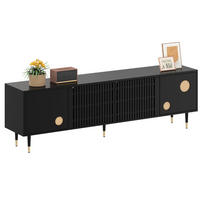 TV-SCHRANK aus MDF 170x36x54 cm Schwarz mit Kabelmanagement, 4 Türen und verstellbaren Füßen - Schwarz, Holzwerkstoff (170/54/36cm) - Modfu