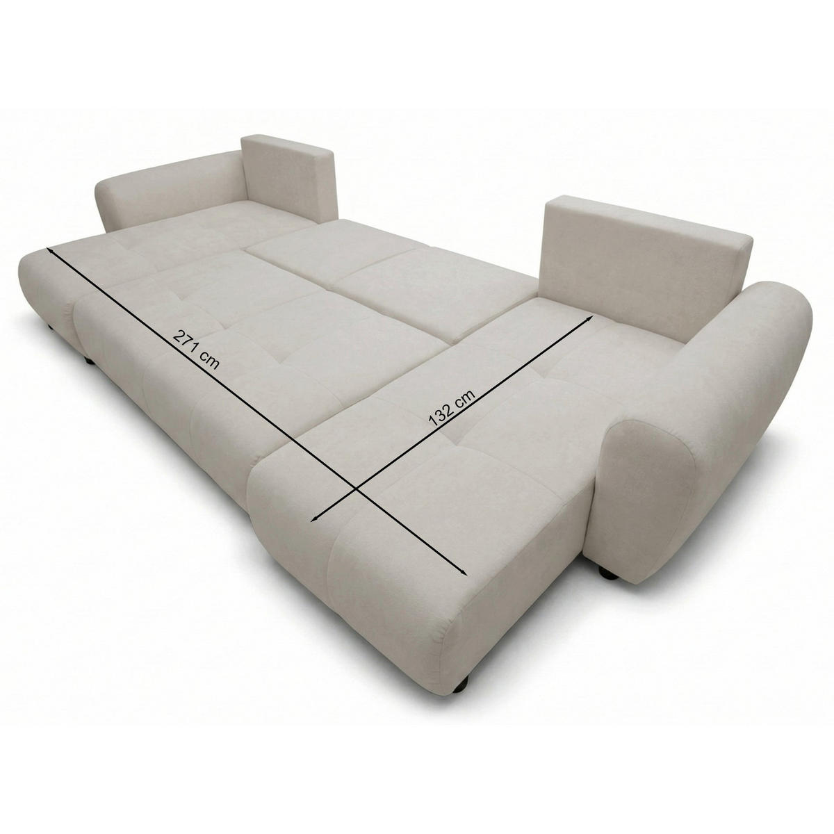 WOHNLANDSCHAFT Olido grau-beige Samt - Taupe/Schwarz, Kunststoff/Textil (315/82/150cm) - Selsey