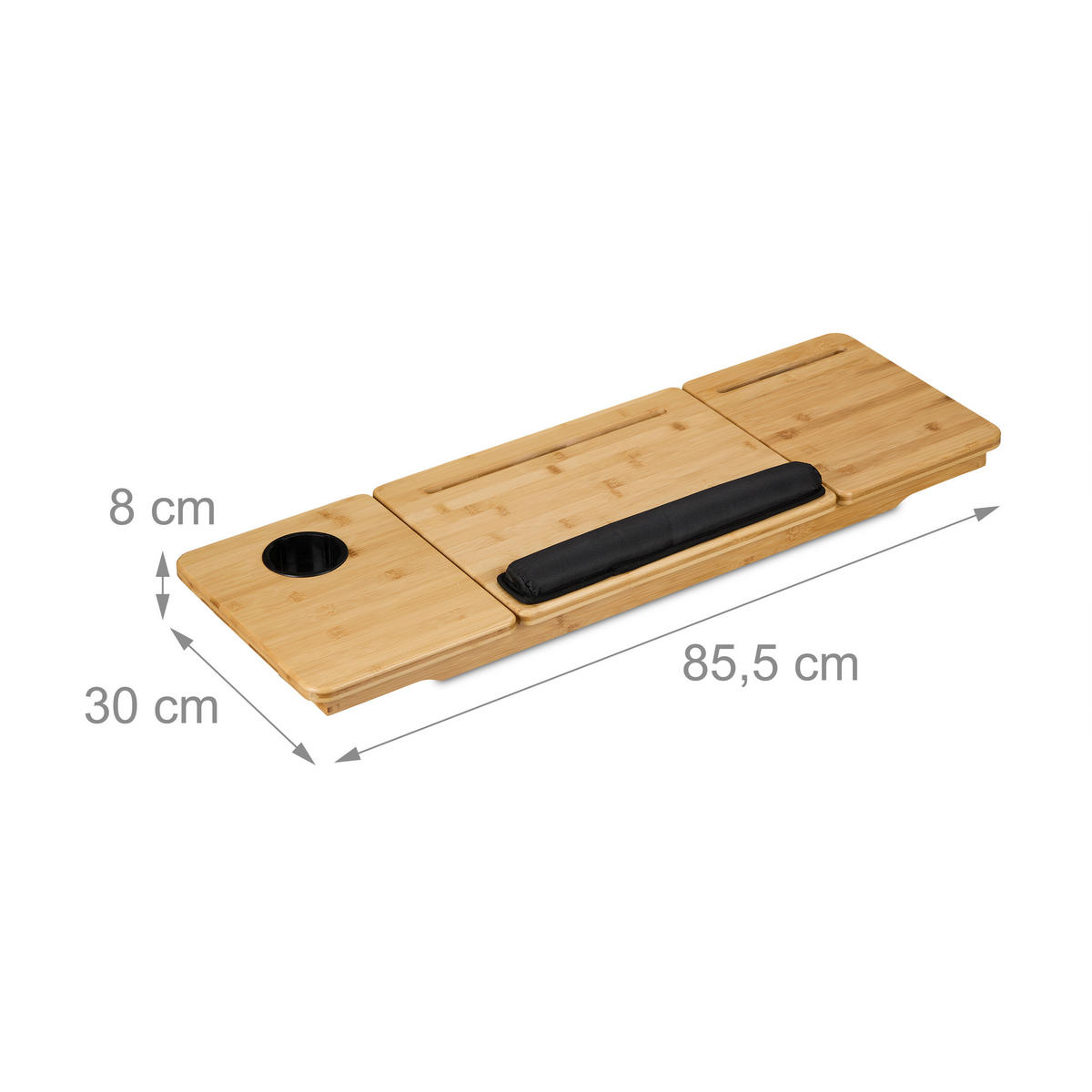 LAUFBAND-SCHREIBTISCHAUFSATZ - Hellbraun, Holz/Textil (30/85.5/8cm) - Relaxdays