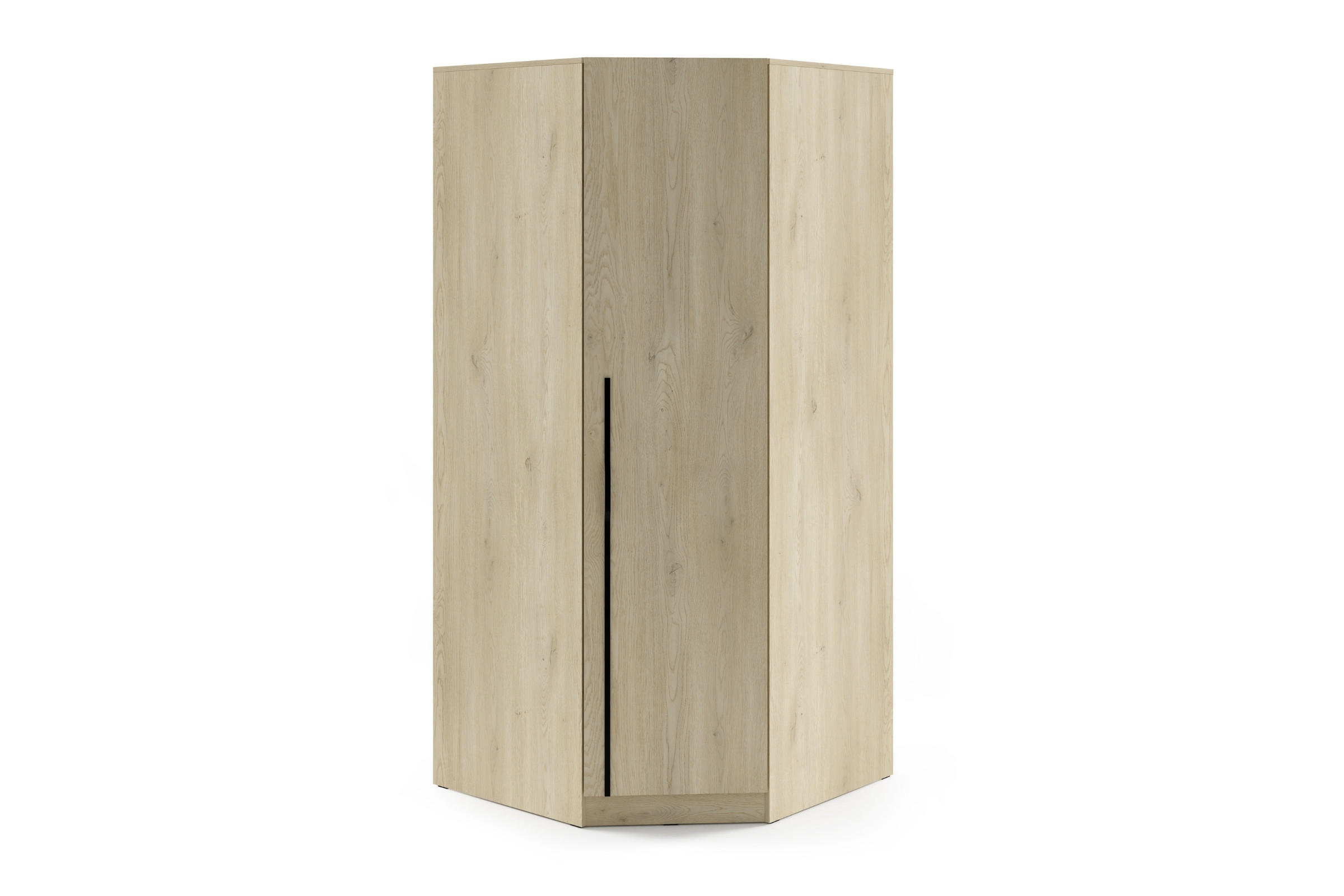 ECKKLEIDERSCHRANK BRISSO BR4 95/210/95 cm in Eiche Ceremona mit Metallgriffen - Eichefarben, Holzwerkstoff/Metall (95/210/95cm) - Deine Möbel 24