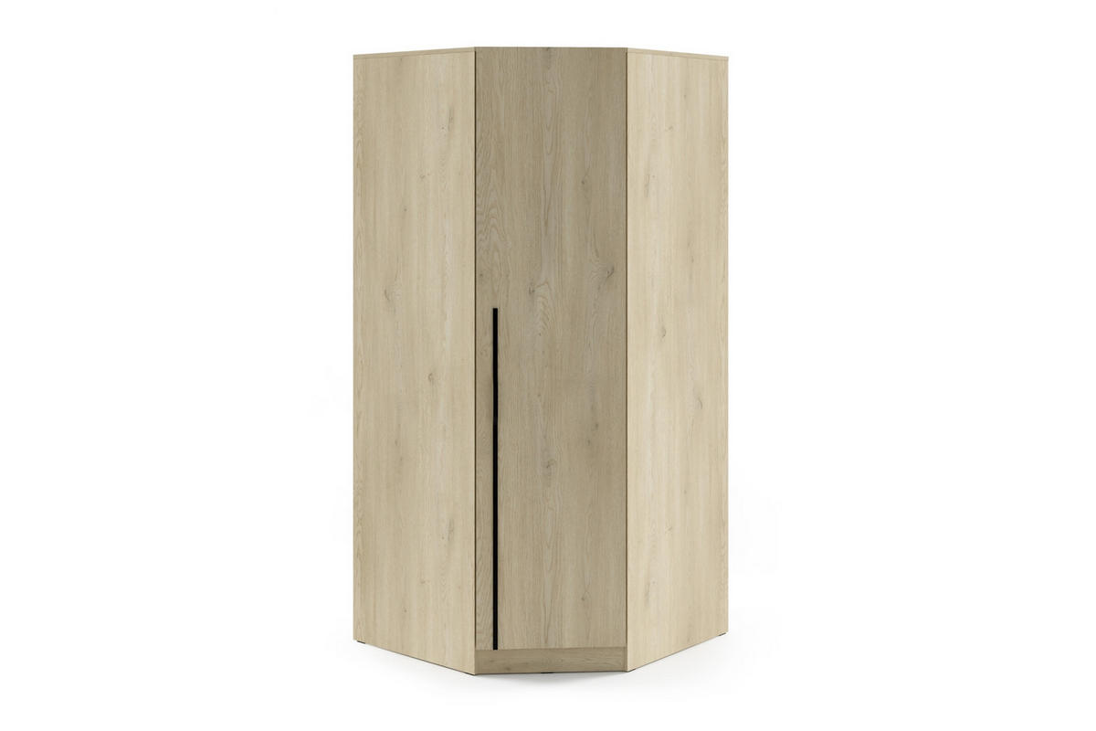 ECKKLEIDERSCHRANK BRISSO BR4 95/210/95 cm in Eiche Ceremona mit Metallgriffen - Eichefarben, Holzwerkstoff/Metall (95/210/95cm) - Deine Möbel 24