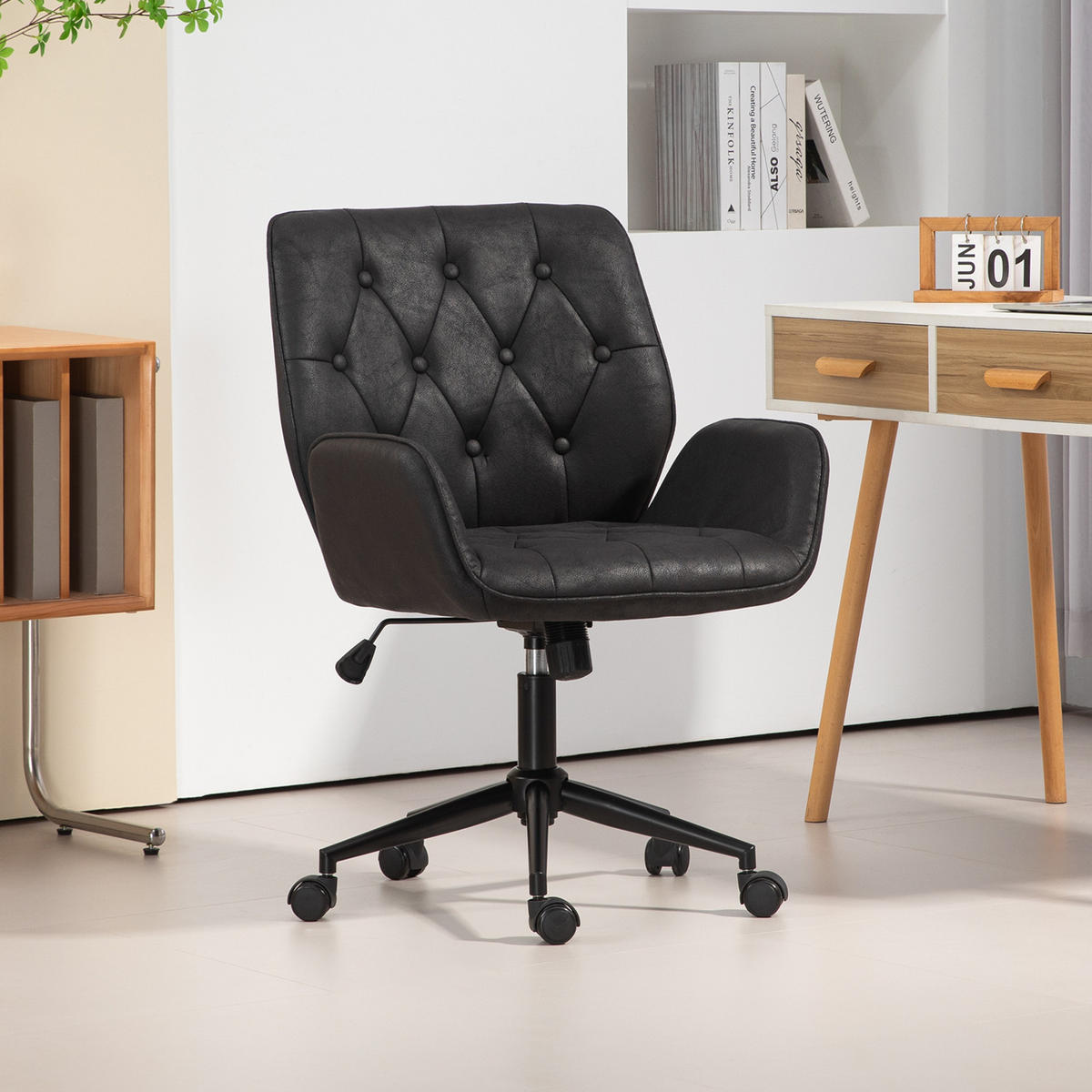 BÜROSTUHL GABRIEL Schwarz - Schwarz, Textil/Metall (59/99/65cm) - SVITA