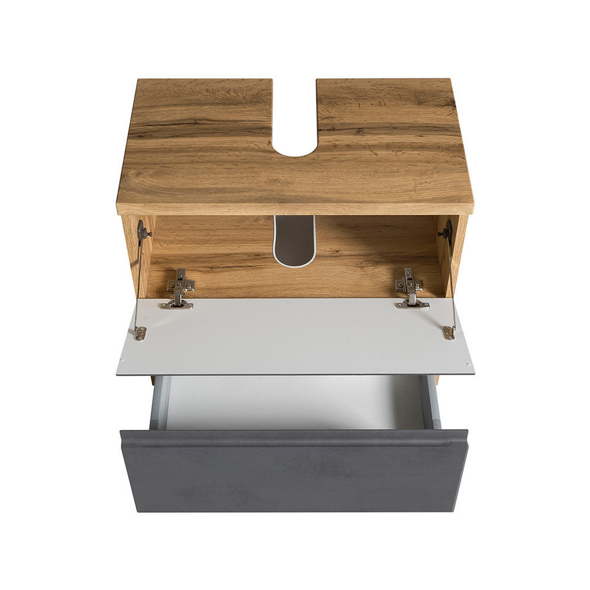 BADMÖBEL-SET Vasto-03 - Grau, Holzwerkstoff (60/200/35cm) - Lomado