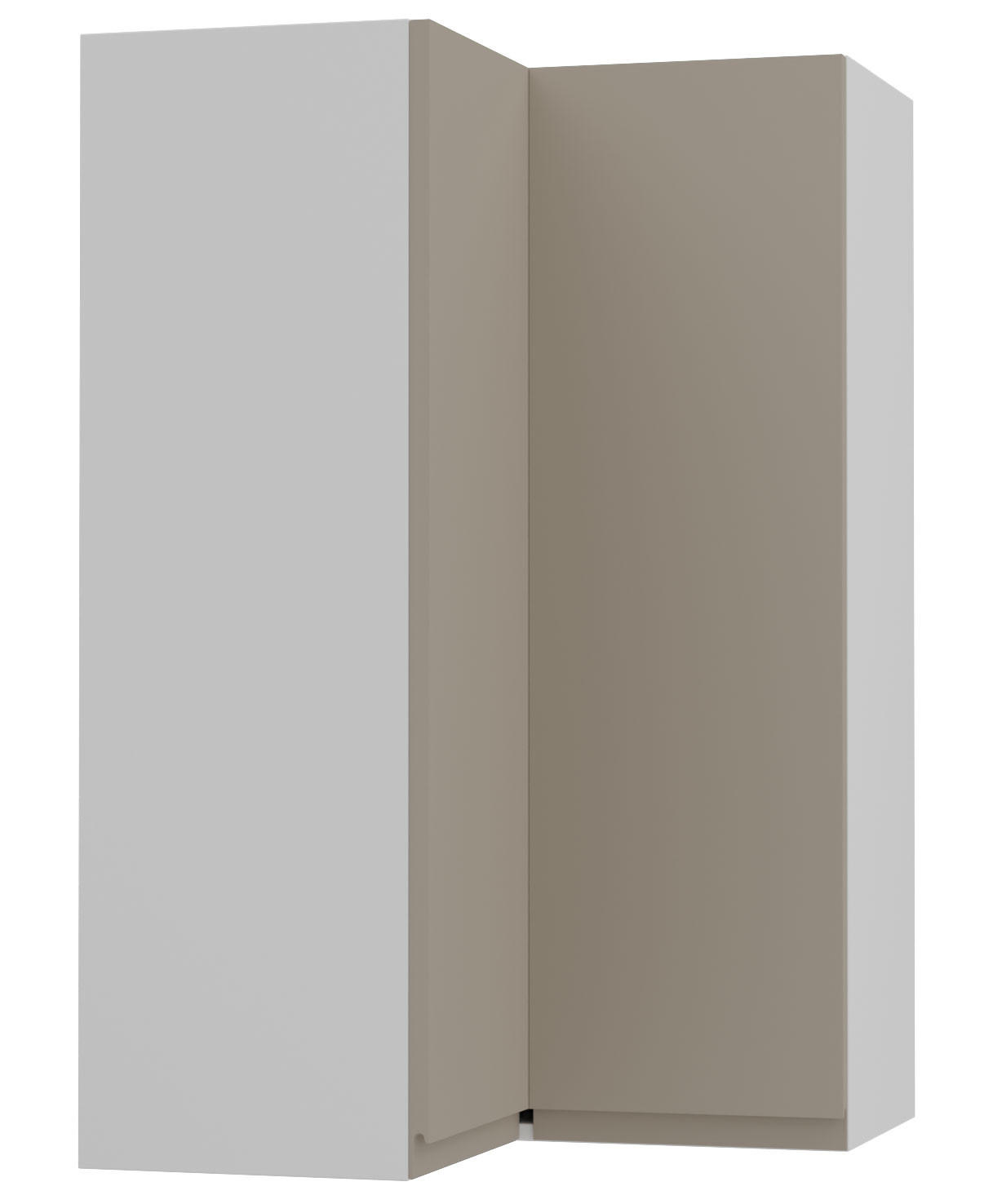 ECKHÄNGESCHRANK Avellino W14/60 Weiß / Stone Grey Acryl Matt 60 / 60 / 96cm - Weiß/Grau, Holz/Holzwerkstoff (60/96/60cm) - Feldmann-Wohnen