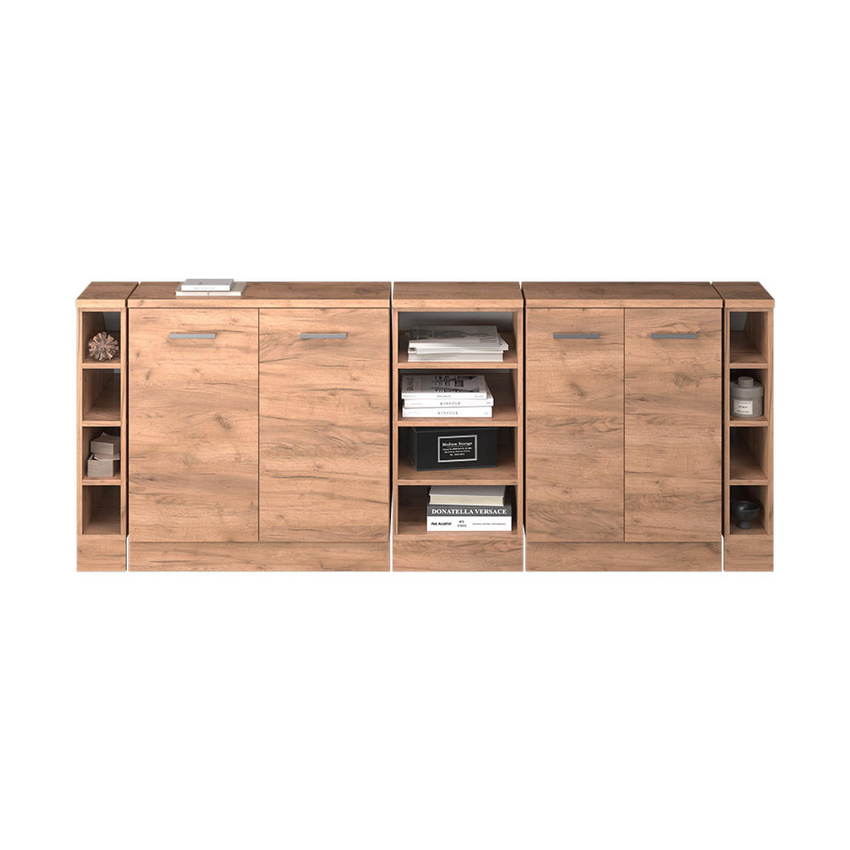 KUCHYNSKÁ SKRIŇA PRE ŠIKMÉ STRECHY R-Line Dub Goldkraft 210 cm Súprava 5 korpusov skrine hĺbka 60 cm - dub medový, kompozitné drevo (210/83.8/60cm) - Vicco