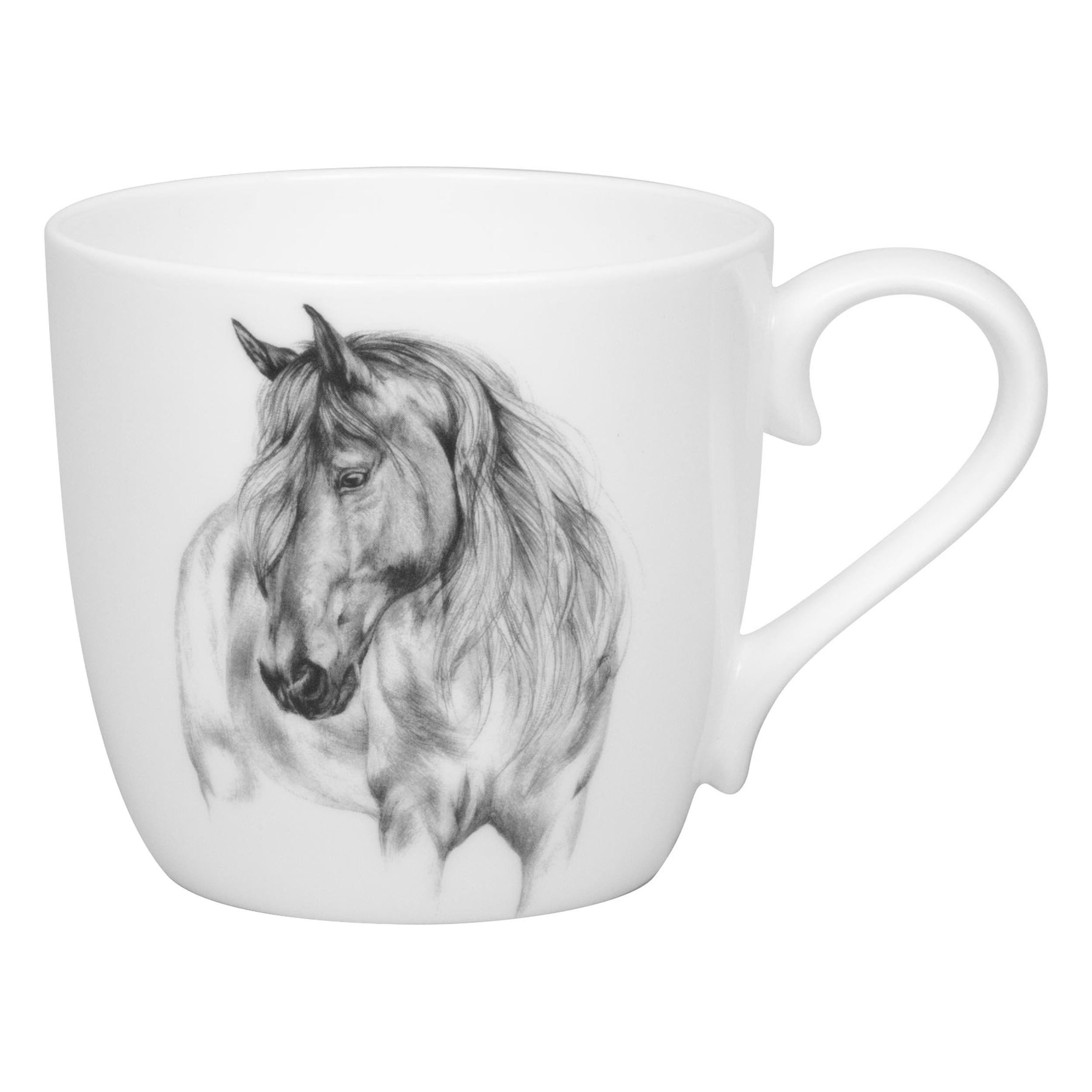 KAFFEEBECHER Amazing Animals Pferd - Naturfarben, Keramik (0.43L) - Könitz