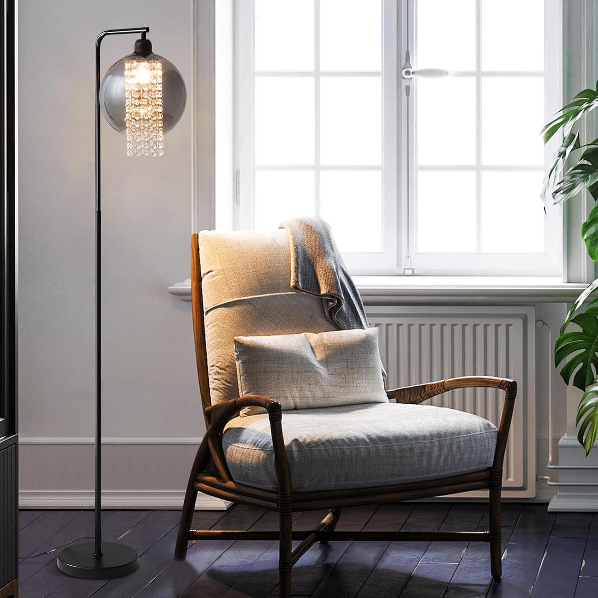 STEHLAMPE Jyxqa 45.0/25.0/163.5 cm - Schwarz, Metall (45/25/163.5cm) - ZMH