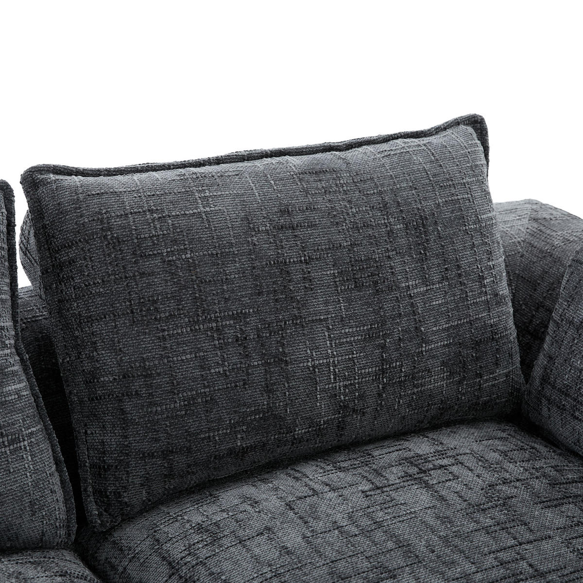 WOHNLANDSCHAFT DE-33951 modular mit 2 Fußhockern Grau - Dunkelgrau, Textil (161/75/332cm) - ComfortXL
