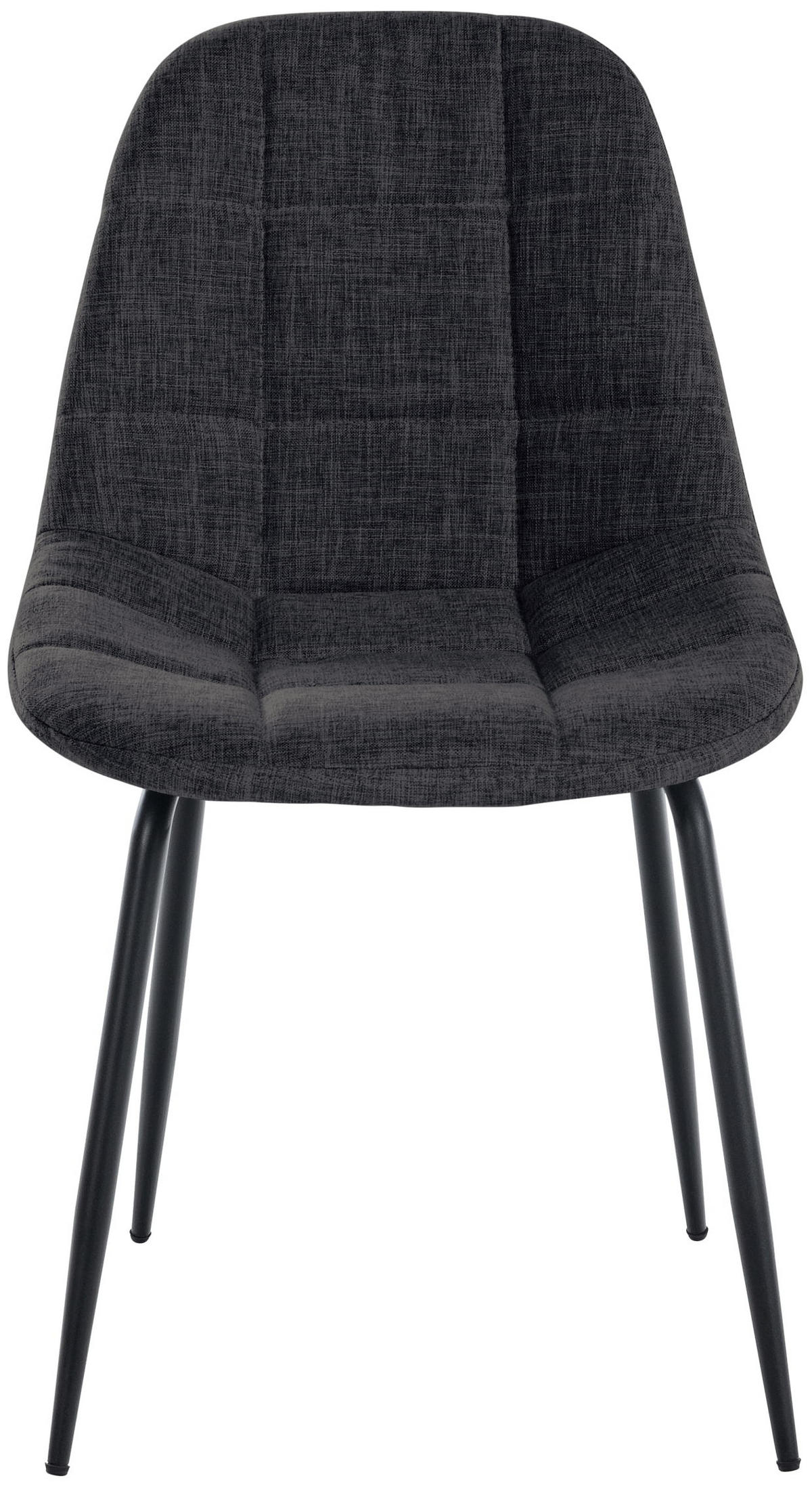 STUHL 2er Set Stoff dunkelgrau - Dunkelgrau/Schwarz, Textil/Metall (46/82/52cm) - CLP