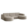 ECKSOFA, Modena U-Form, Stoff Quelle, Dunkelbeige - Greige, Holz (299/165cm) - Kaiser Möbel