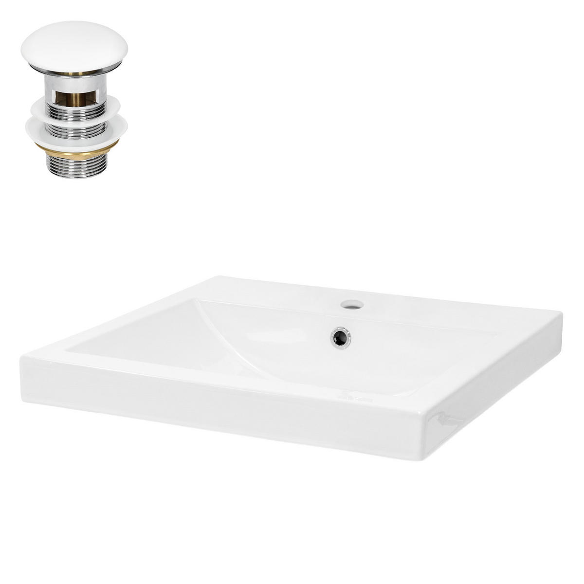 WASCHBECKEN - Weiß, Keramik (45/16/54.5cm) - ML-DESIGN