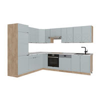 BUCĂTĂRIE DE COLȚ Fame-Line, Albastru-gri deschis/Stejar auriu, 287 x 227 cm fara blat - stejar miere/albastru deschis, compozit lemnos (287/206.8/51.6cm) - Vicco