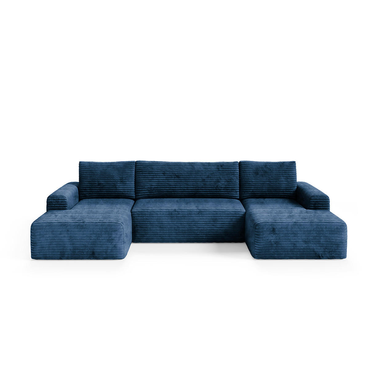 PANORAMASOFA Romeo 5 Sitzplätze Dunkelblau - Blau, Holz (345/92/163cm) - Petits-meubles
