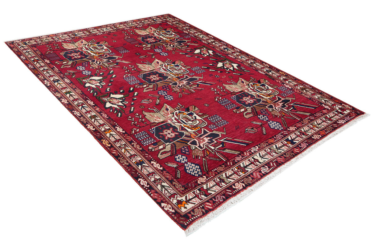 TEPPICH Afshar Rot 182/136 cm Schurwolle - Rot, Textil (136/182cm) - Looma