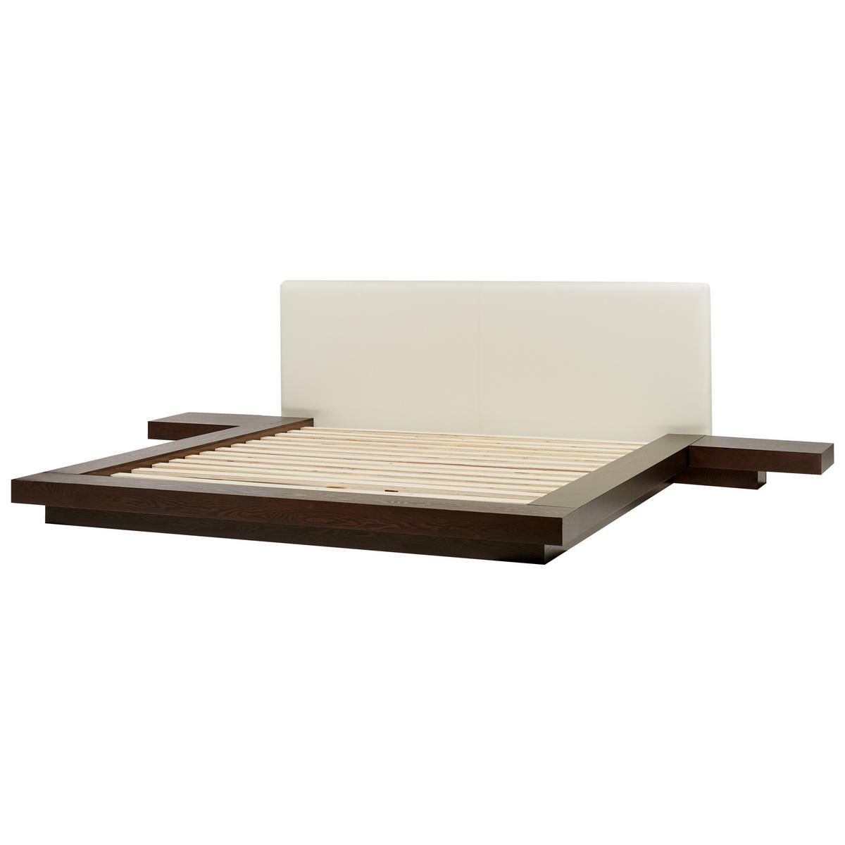 BETT mit LED 180x200 cm Dunkler Holzfarbton Zen - Dunkelbraun, Holzwerkstoff (180/200cm) - Beliani