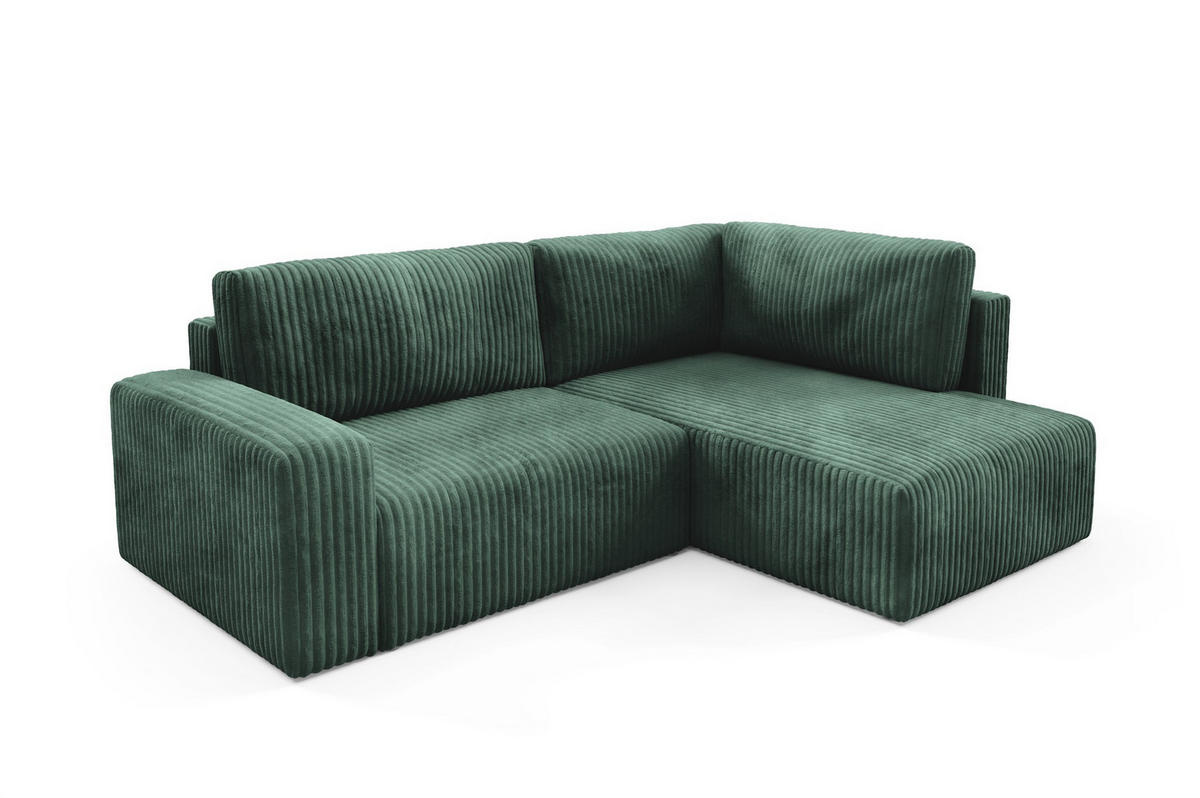 ECKSOFA Natalia Xl - Grün, Holzwerkstoff/Textil (245/182cm) - Fun Möbel