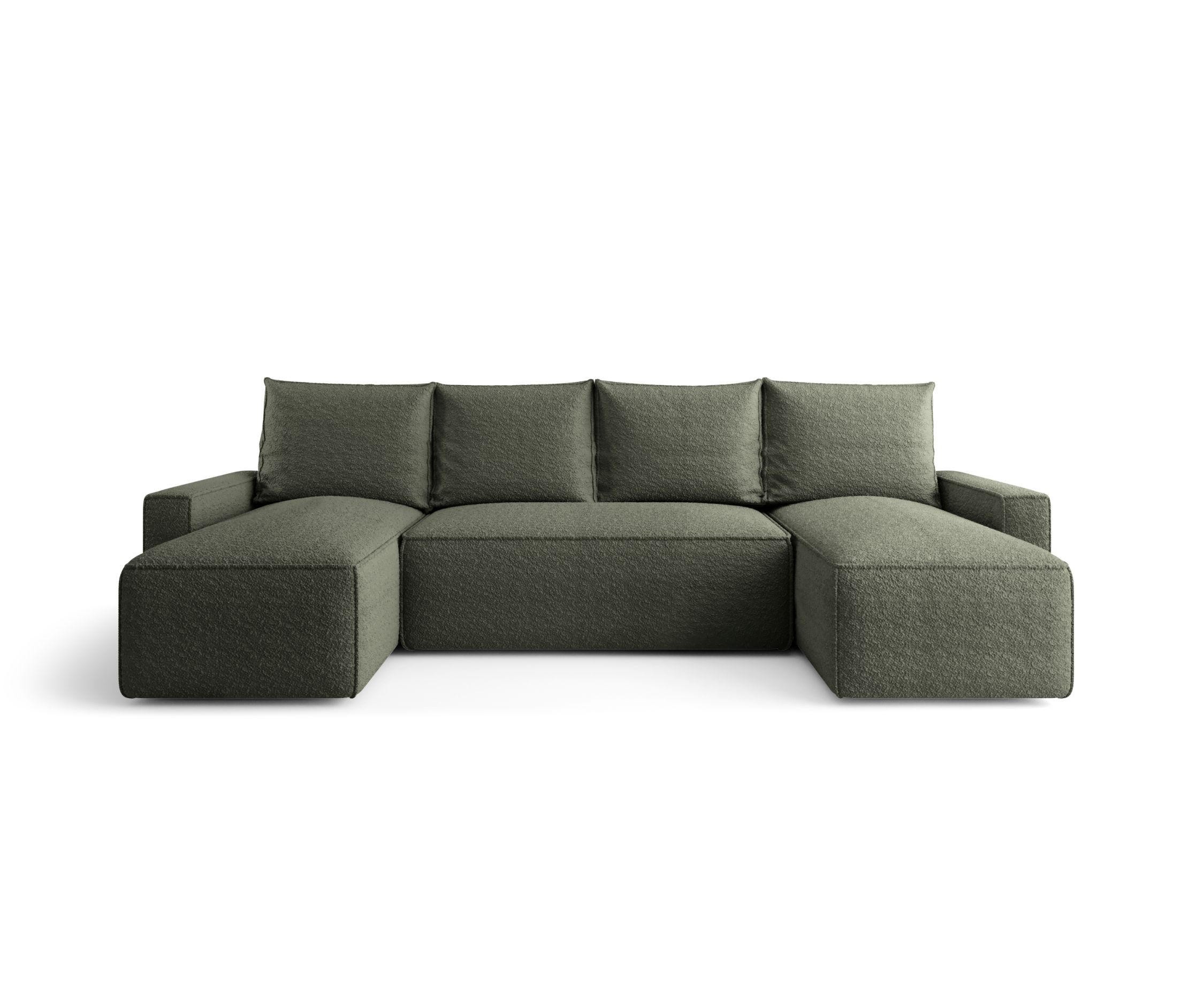 WOHNLANDSCHAFT mit Schlaffunktion SAVIO U Quelle 37 - Dunkelgrün, Textil (300/75/140cm) - Bedante