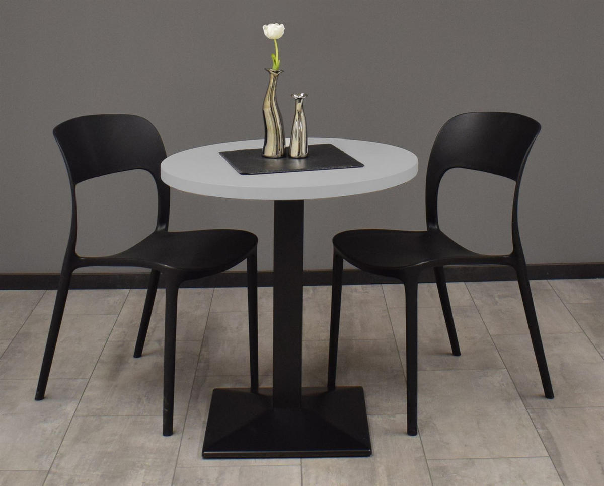 BISTROTISCH rund Elanur 70 cm schwarz matt/kreidegrau matt lack - Hellgrau, Metall (70/70/75cm) - 58aufmkessel