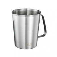 MESSBECHER Edelstahl 1500 ml mit Griff und Ausguss - Silberfarben, Metall (1.5L)