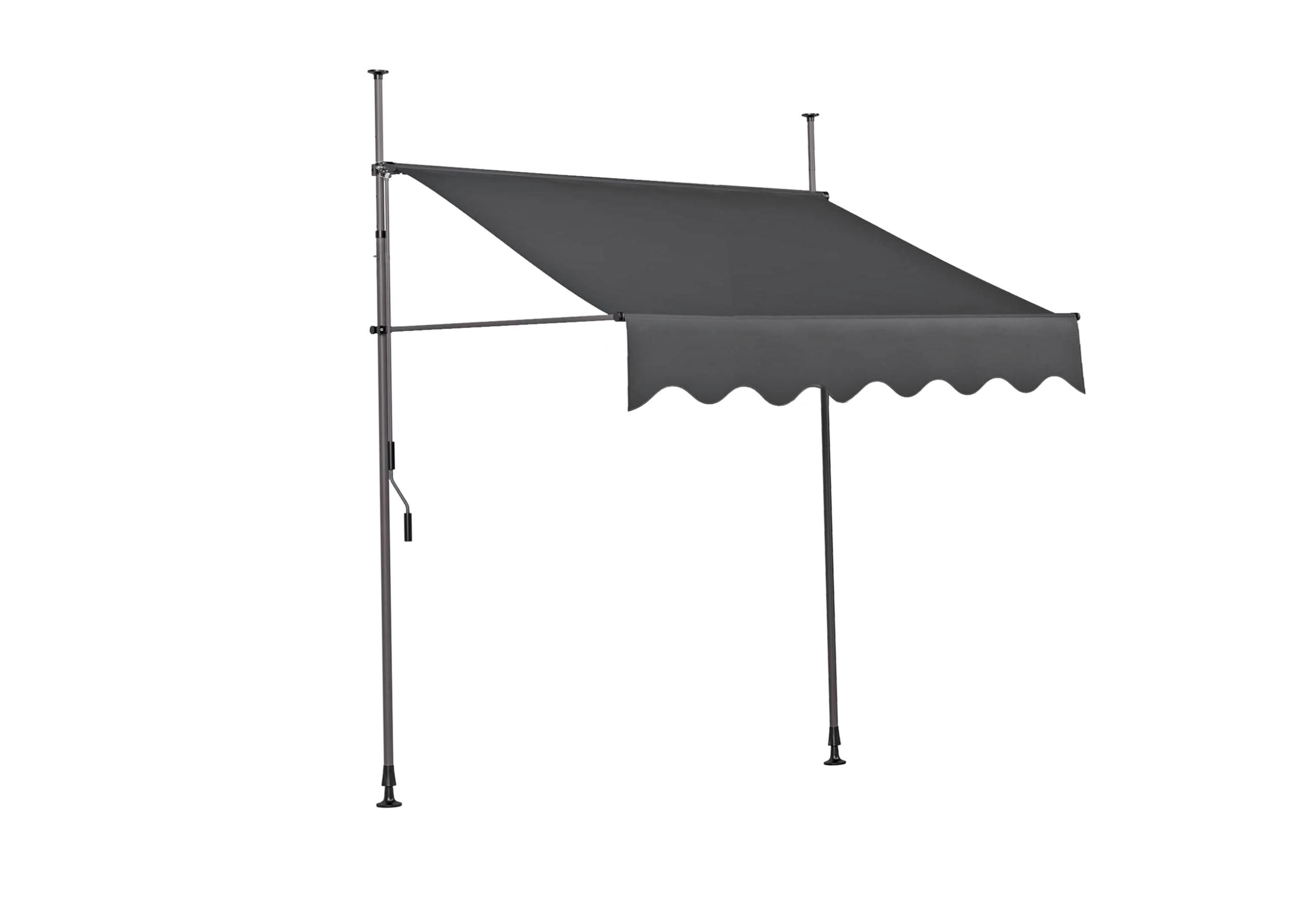 KLEMMMARKISE Schrabo 250cm Ohne Bohren Höhenverstellbar Anthrazit - Anthrazit, Kunststoff (250/309/150cm) - DELUKE