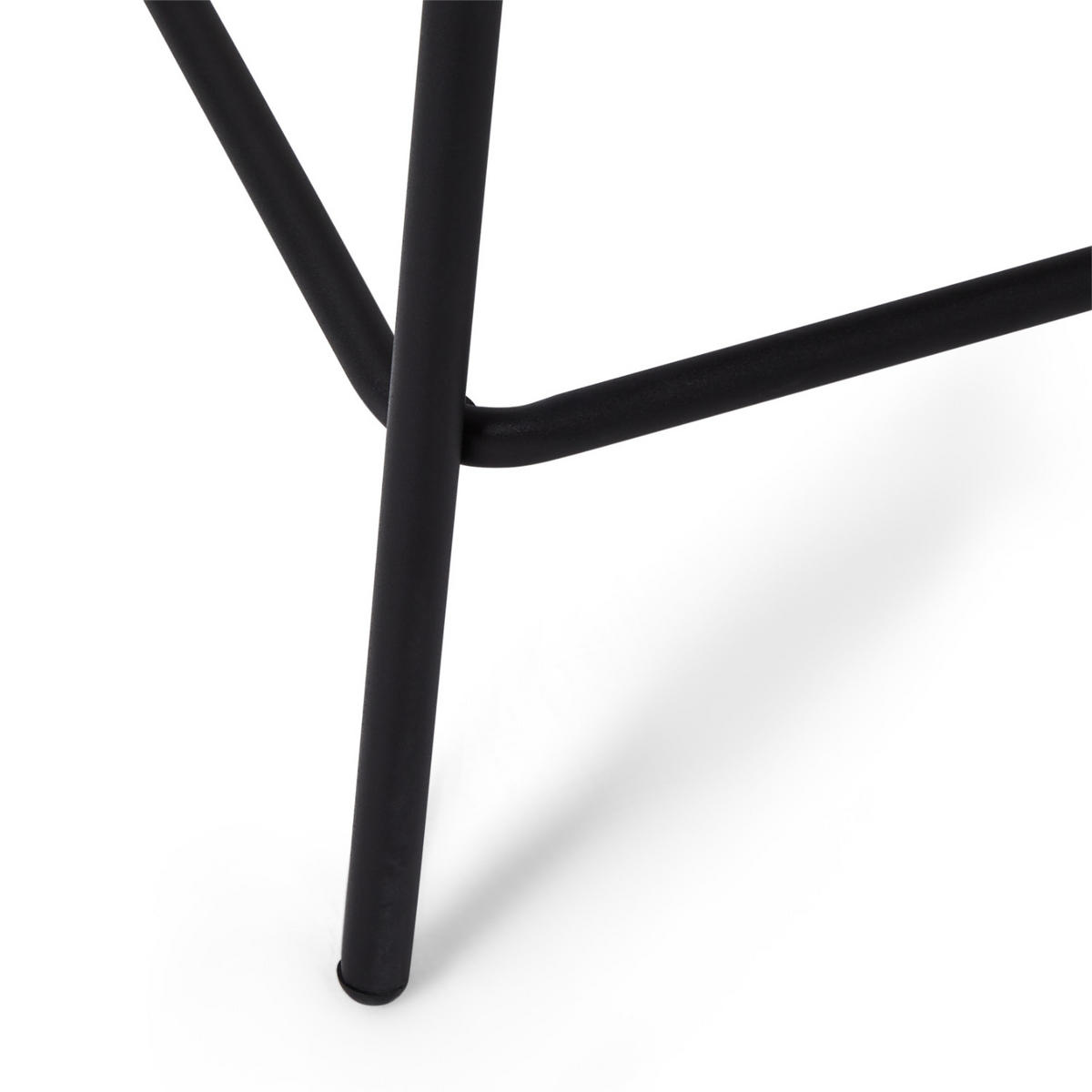 BARHOCKER-SET 2 Stück in Teddystoff - Schwarz/Weiß, Textil/Metall (52/103/50cm) - Furnhouse