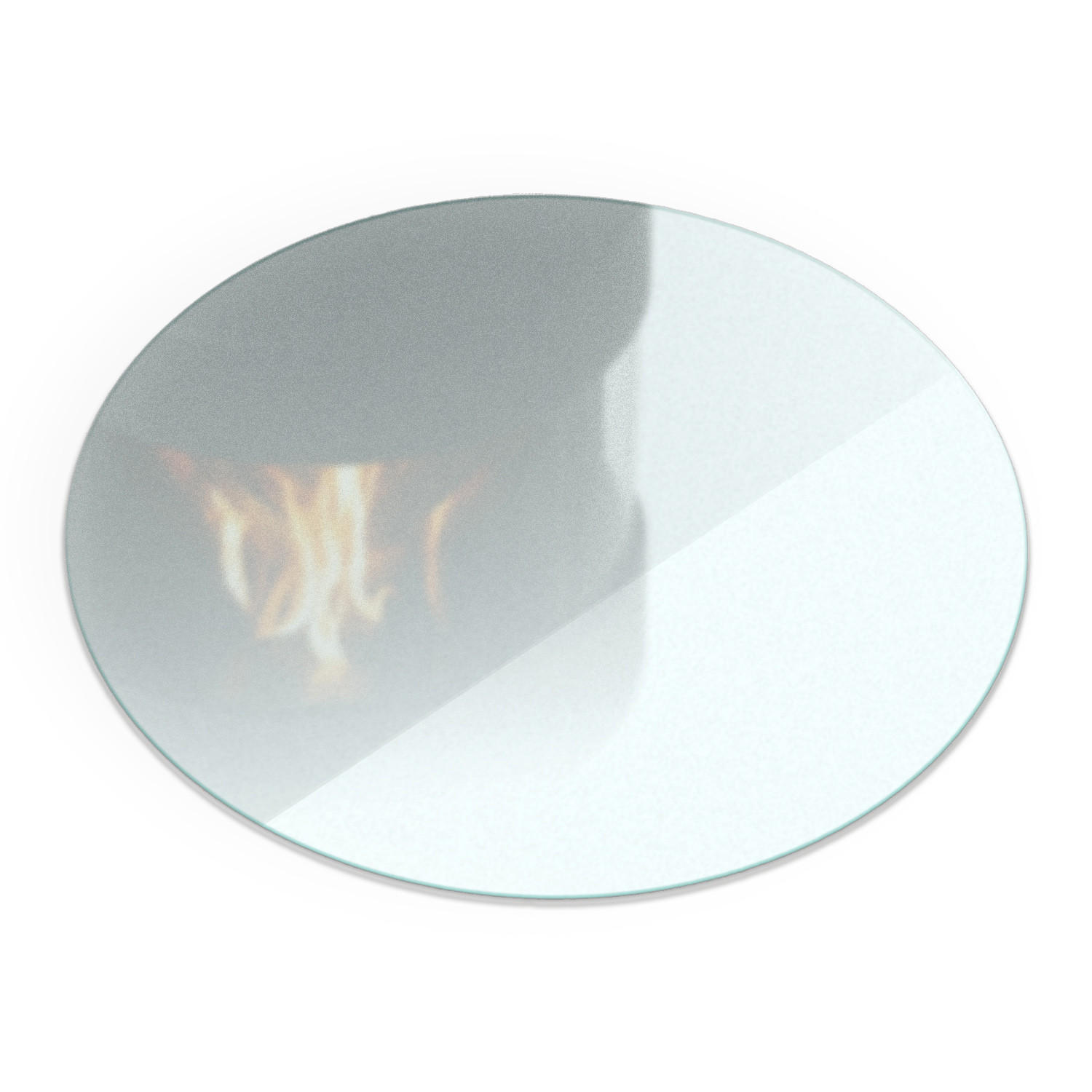 GLASPLATTE für Kaminofen Ø100 cm – Milchglas Optik - Transparent, Glas (100/100/0.4cm) - ArtPrintCave