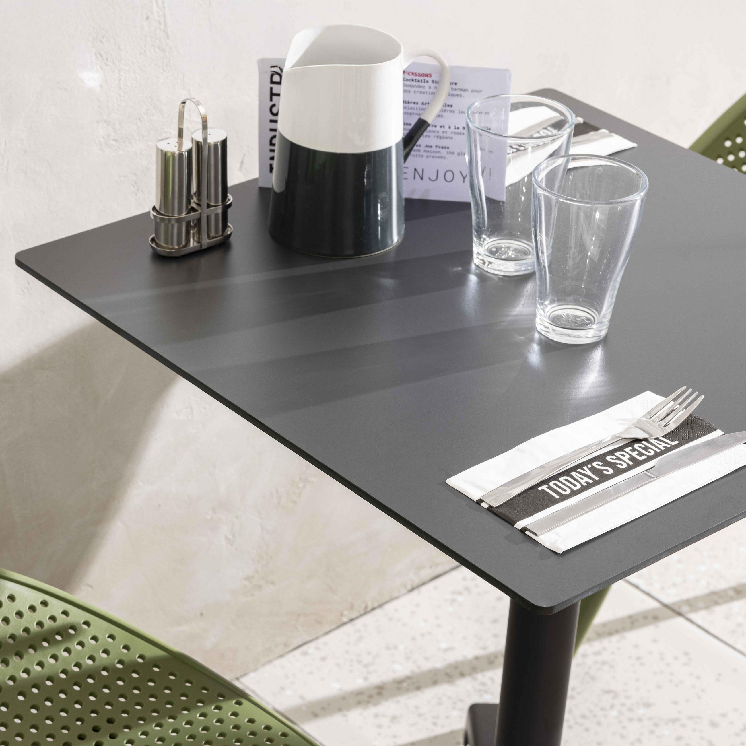 TISCHPLATTE 60 x 60 cm, Schwarz - Schwarz, Kunststoff (60/1.25/60cm) - Oviala