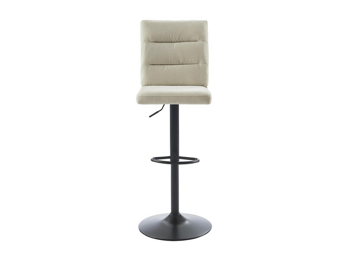 BARHOCKER 2er-Set - Stoff & schwarzes Metall - Höhenverstellbar - Beige - NORIEL - Beige, Textil (43/126/55cm) - Vente-Unique