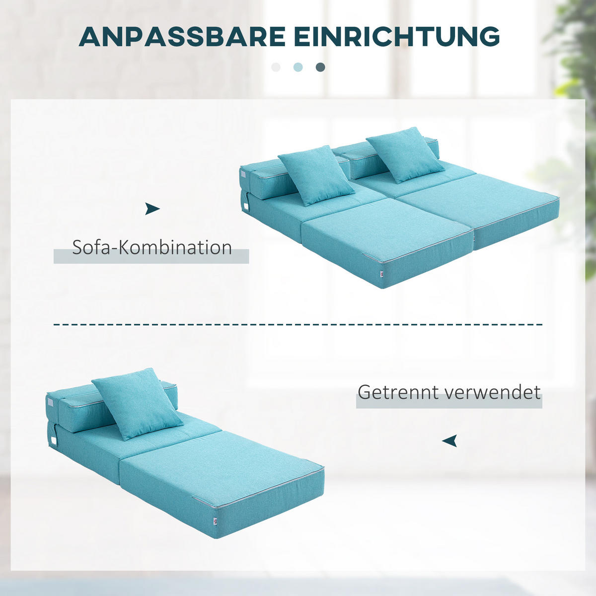 SCHLAFSESSEL, Polybaumwolle, Blau - Blau, Textil (70/61/70cm) - HOMCOM