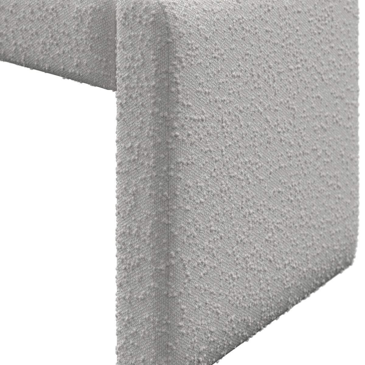 SITZBANK Andrea Weiß Bouclé Gepolstert - Weiß, Holz (123/50/45cm) - Bessagi Home