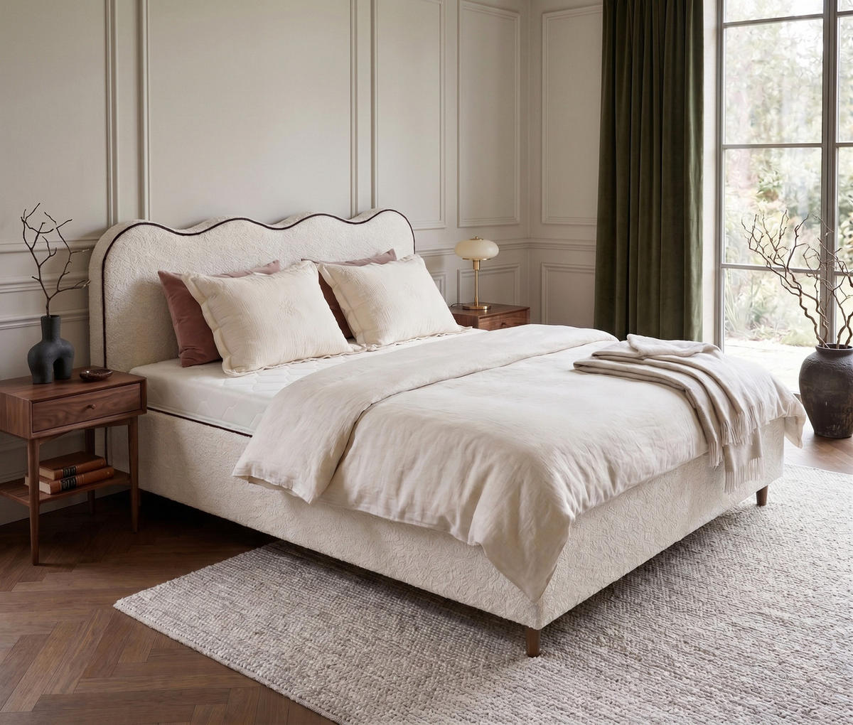 POLSTERBETT COCO 180x200 cm Beige mit Bettkasten Taschenfederkern H4 - Beige, Textil - KS Home Concept