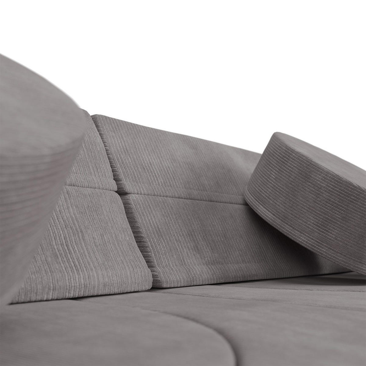 KINDERSOFA Kayo cord hellgrau - Hellgrau, Textil (150/50/75cm) - Juskys