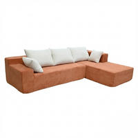 ECKSOFA Luna Orange Weiß 3-Sitzer Rechts - Orange, Textil (267/175cm) - COCO Living