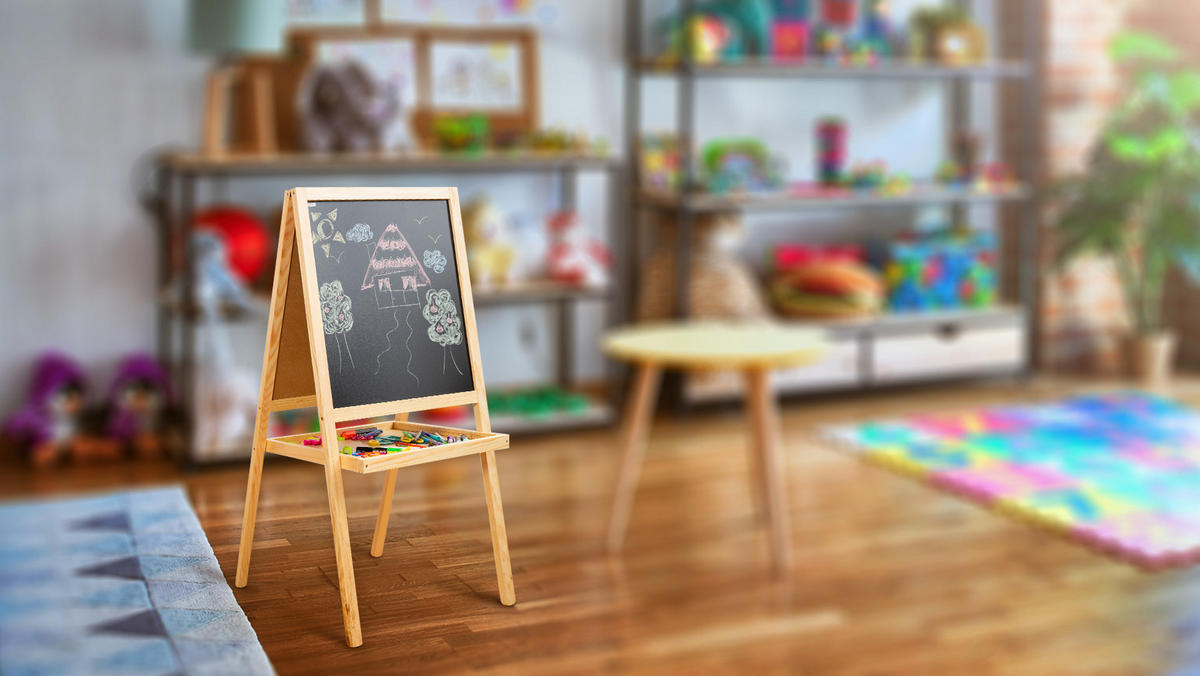 DOPPELSEITIGE Kindertafel 120cm - Weiß, Metall (120/60/2cm) - ALLboards