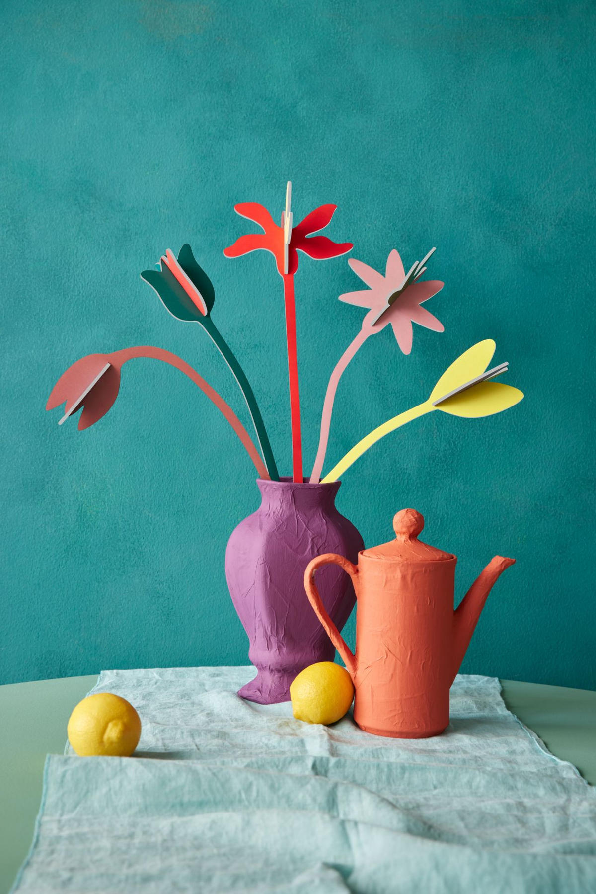 DEKOFIGUR Kräftige Blumenstiele 15/41 cm - Multicolor, Wellpappe (15/41/15cm) - KUNSTLOFT