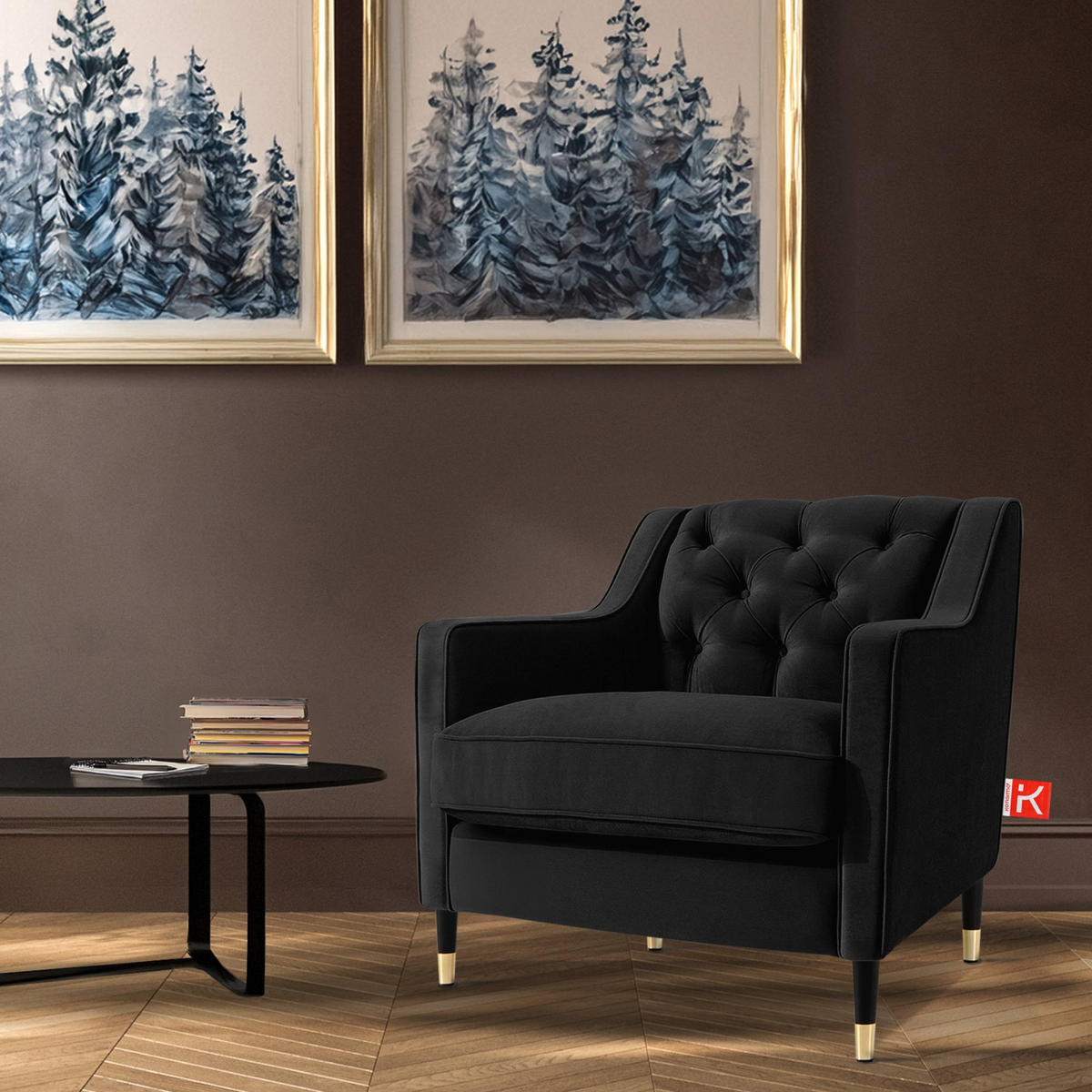 SESSEL NOMUS Kunstleder, gesteppt, Schwarz - Wengefarben/Schwarz, Holz/Holzwerkstoff (77/78/80cm) - KONSIMO®