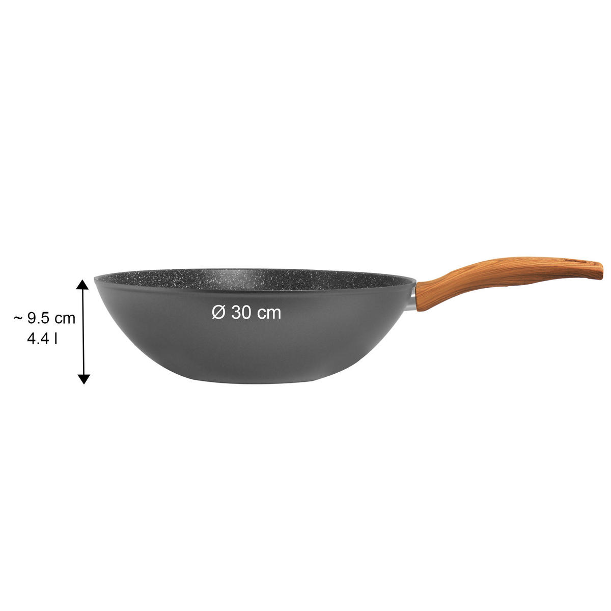 WOK - Braun/Grau, Metall (30cm) - Stoneline