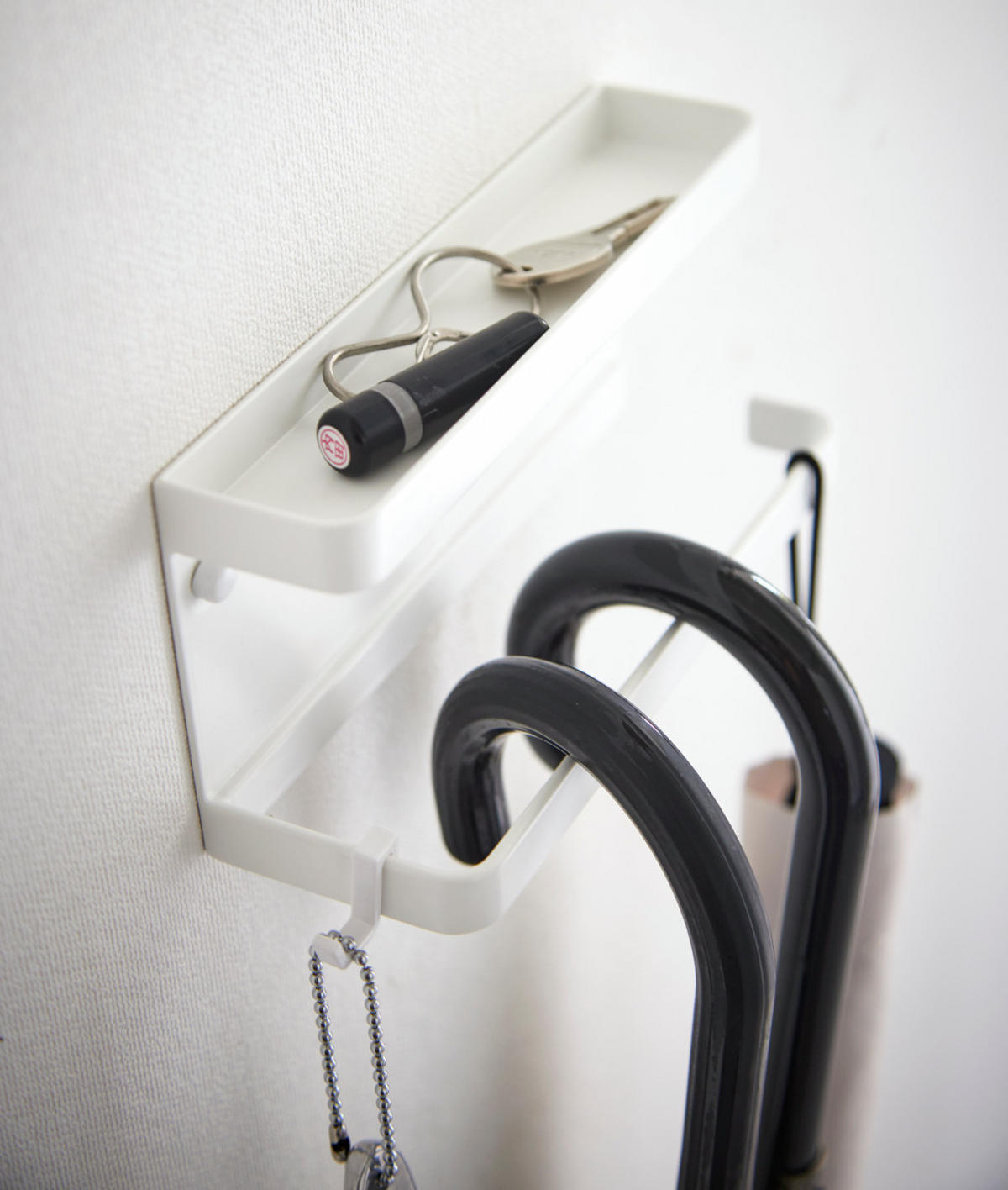 WANDSCHIRMHALTER Smart 6693 Weiß Metall 9.5/20/6.5 cm - Weiß, Metall (20/9.5/6.5cm) - Yamazaki