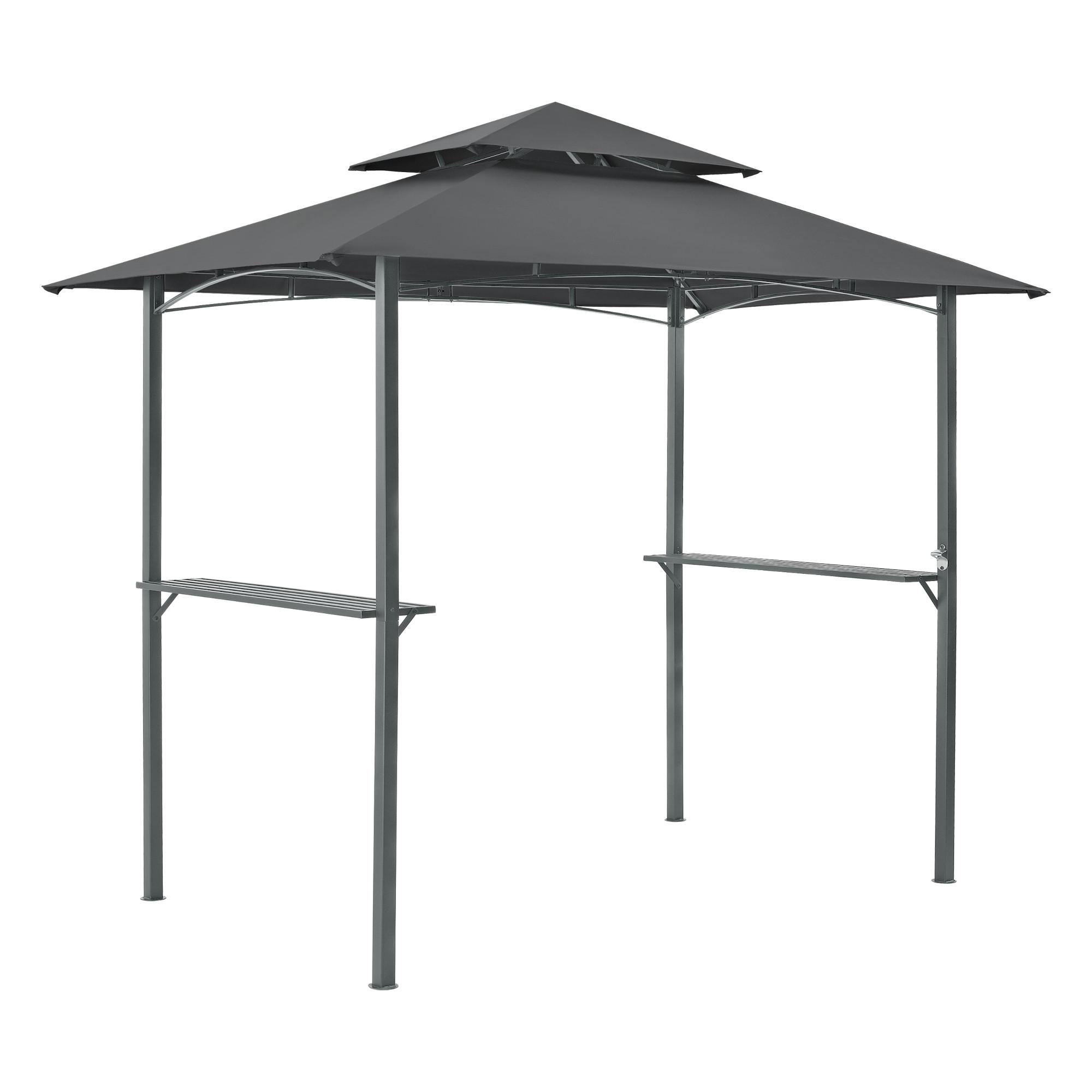 PAVILLON Parga - Dunkelgrau, Textil/Metall (241/250/151cm) - [en.casa]