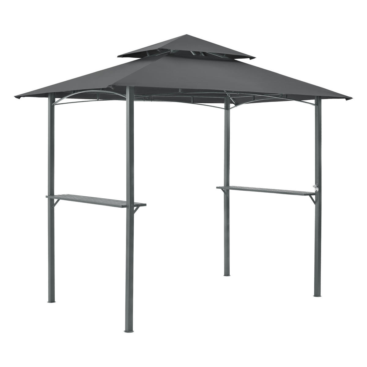 PAVILLON Parga - Dunkelgrau, Textil/Metall (241/250/151cm) - [en.casa]