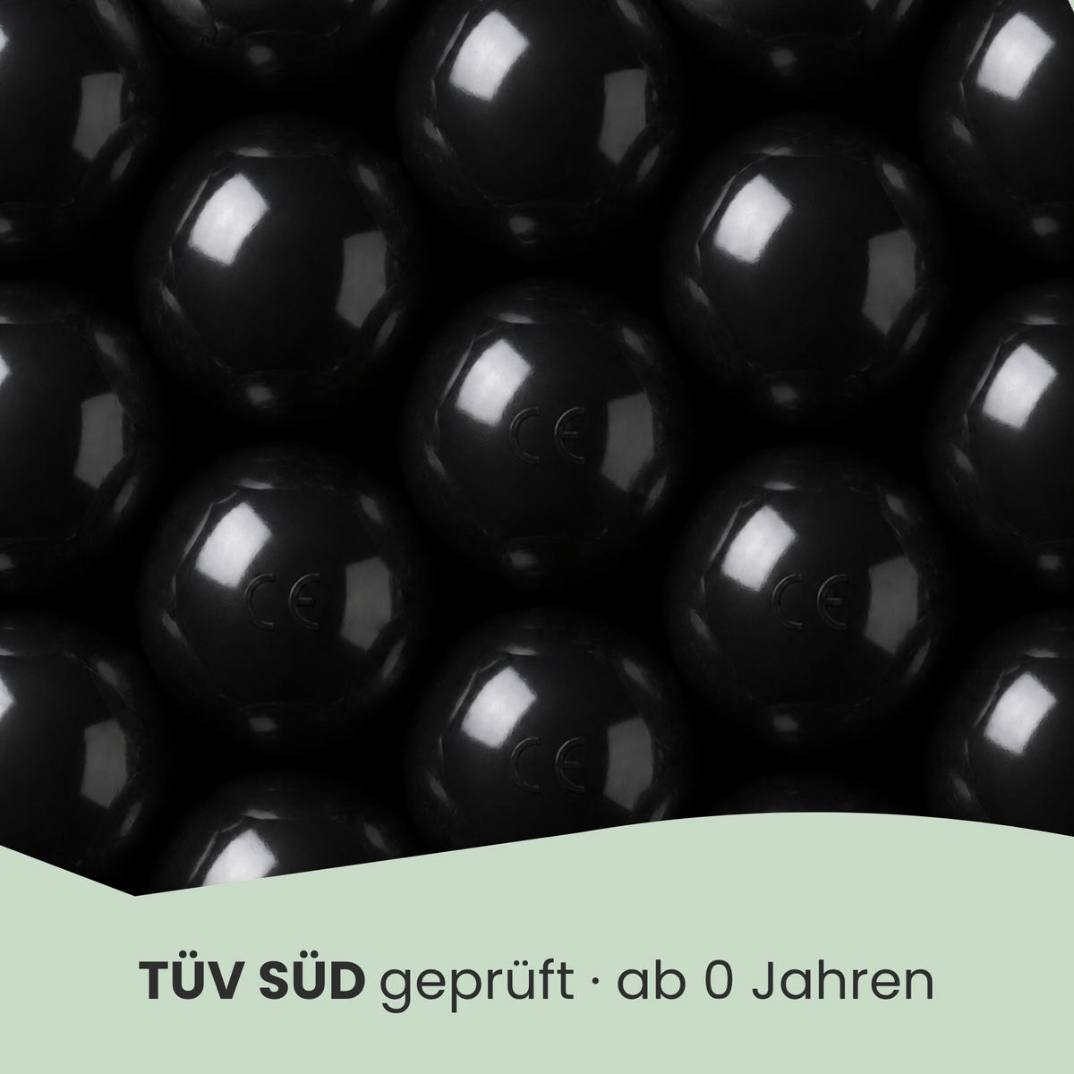 BÄLLEBAD-BÄLLE 50 Stück, Schwarz, 5.5 cm - Schwarz, Kunststoff (5.5/5.5/5.5cm) - Littletom