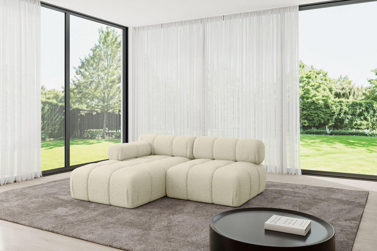 ECKSOFA modulares Sofa Razon-L1 - 190x160x70 cm Beige Bouclé - Beige, Holzwerkstoff/Textil (190/160cm) - ALTDECOR