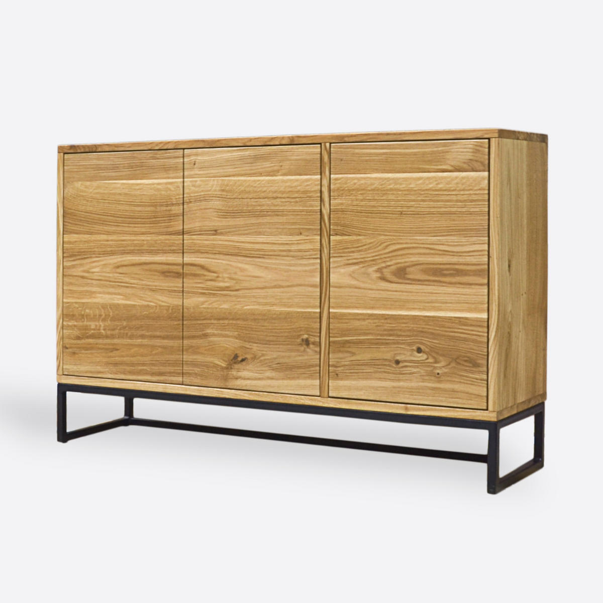 KOMMODE aus Eichenholz im Industriestil auf einem metallenen Gestell MERIS II - Eichefarben, Holz (120/75/40cm) - Rawood Furniture