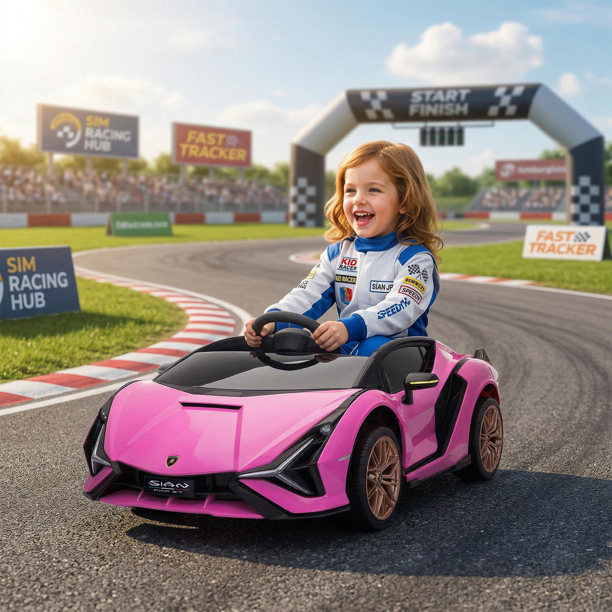 KINDER-ELEKTROAUTO DE-06136 Lamborghini lizenziert mit Fernsteuerung Rosa - Pink, Kunststoff/Metall (108/62/40cm) - ComfortXL