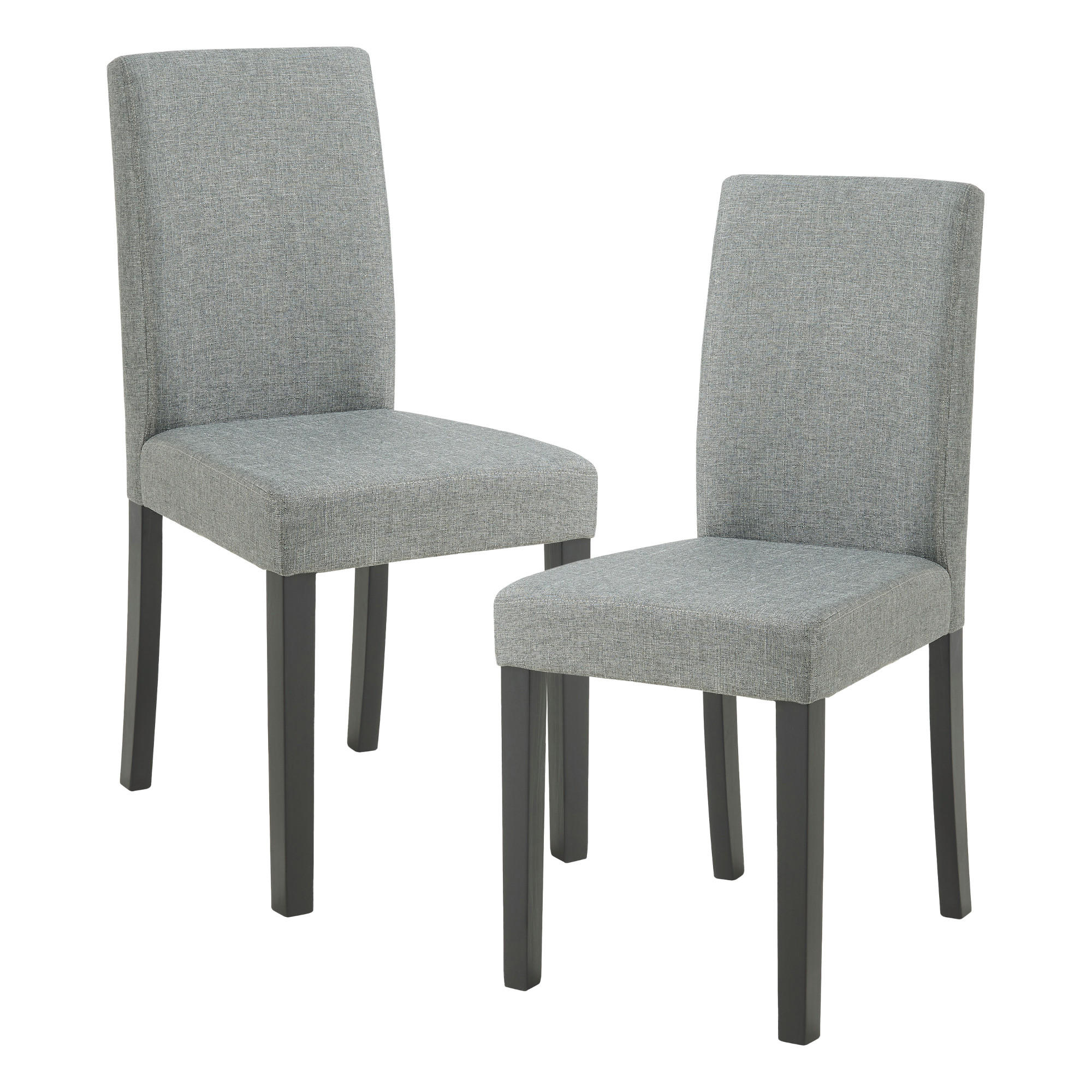 ESSZIMMERSTUHL-SET HAMBURG 2 TLG. - Hellgrau/Schwarz, Holz/Textil (43/89/54cm) - [en.casa]