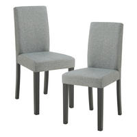 ESSZIMMERSTUHL-SET HAMBURG 2 TLG. - Hellgrau/Schwarz, Holz/Textil (43/89/54cm) - [en.casa]