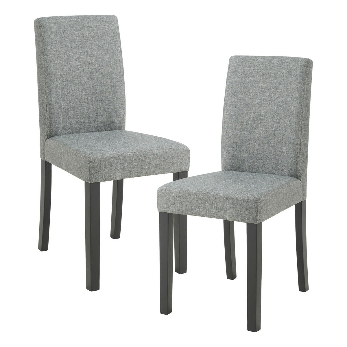 ESSZIMMERSTUHL-SET HAMBURG 2 TLG. - Hellgrau/Schwarz, Holz/Textil (43/89/54cm) - [en.casa]